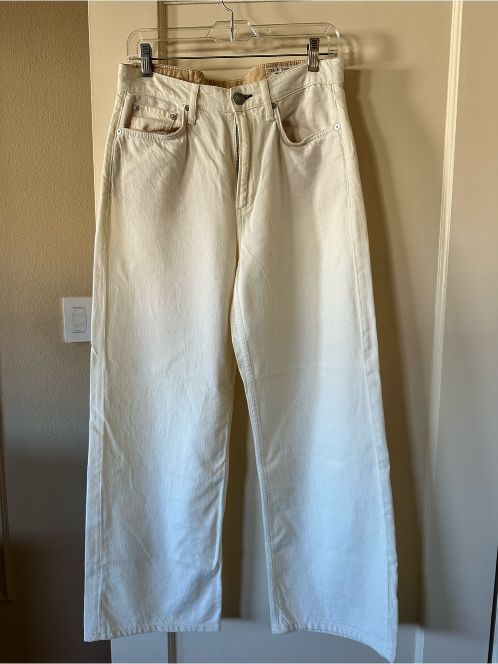 Rag & Bone Wide-Leg Women's Jeans in Ecru